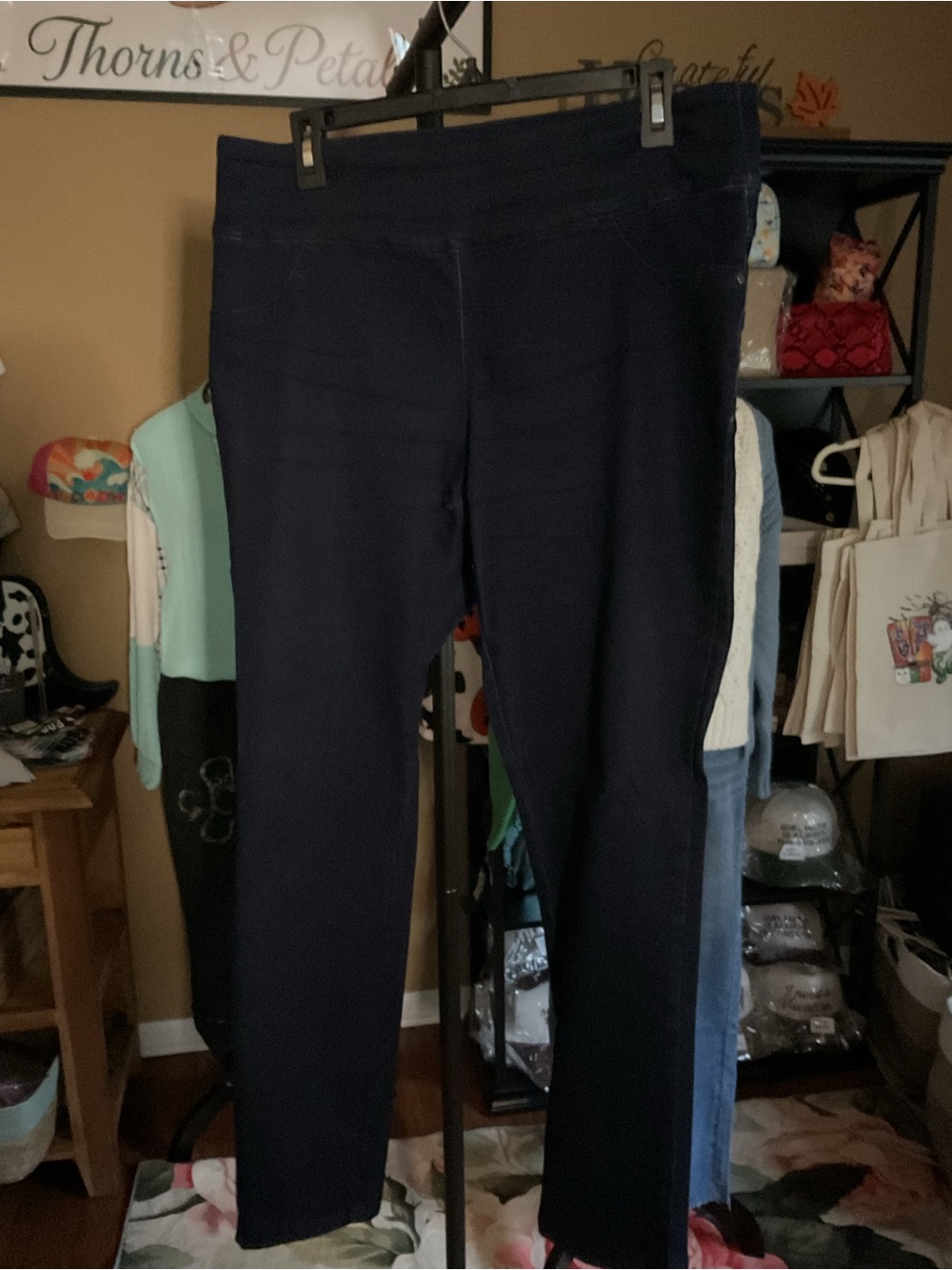 Style & Co. Navy Straight-Leg Pull On Denim